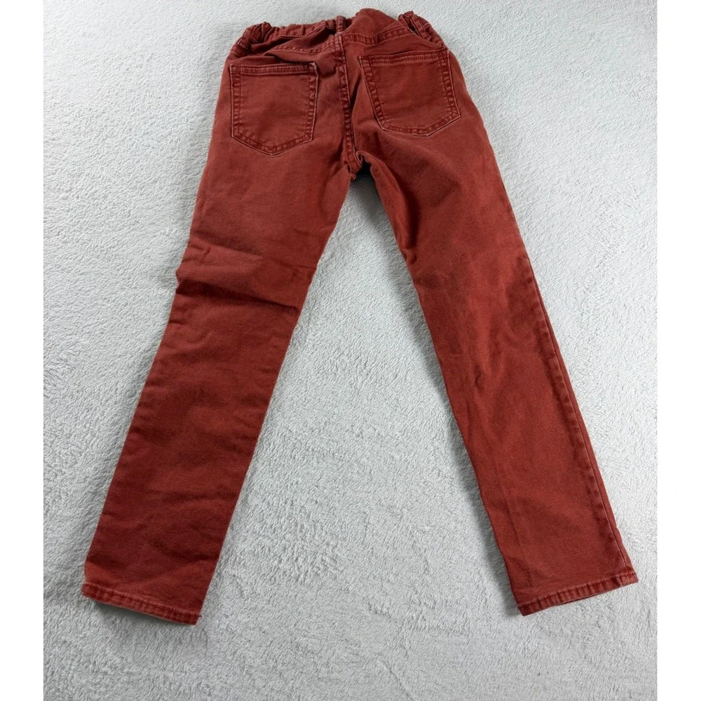 Gap Denim Boys Rust Orange Stretch Slim Jeans Size 7 Regular Adjustable Waist